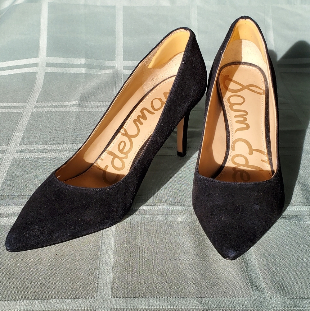 Sam Edelman Tristan Black Suede Leather 3in High Heels, US size 9